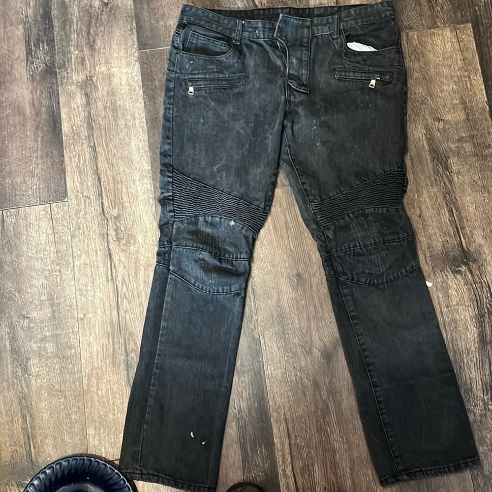 Balmain Men’s Moto Skinny Jeans Size 38